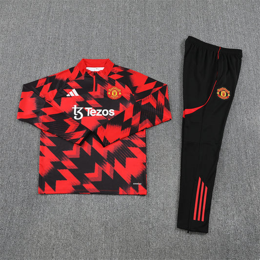 Manchester United Tracksuit | Black & Red